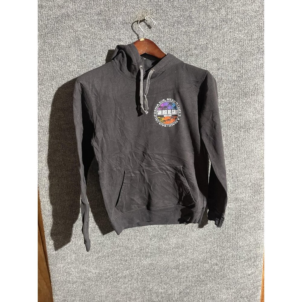 San Jose Del Cabo Hoodie Mens Small Black Baja Mexico Graphic Beach Sweatshirt